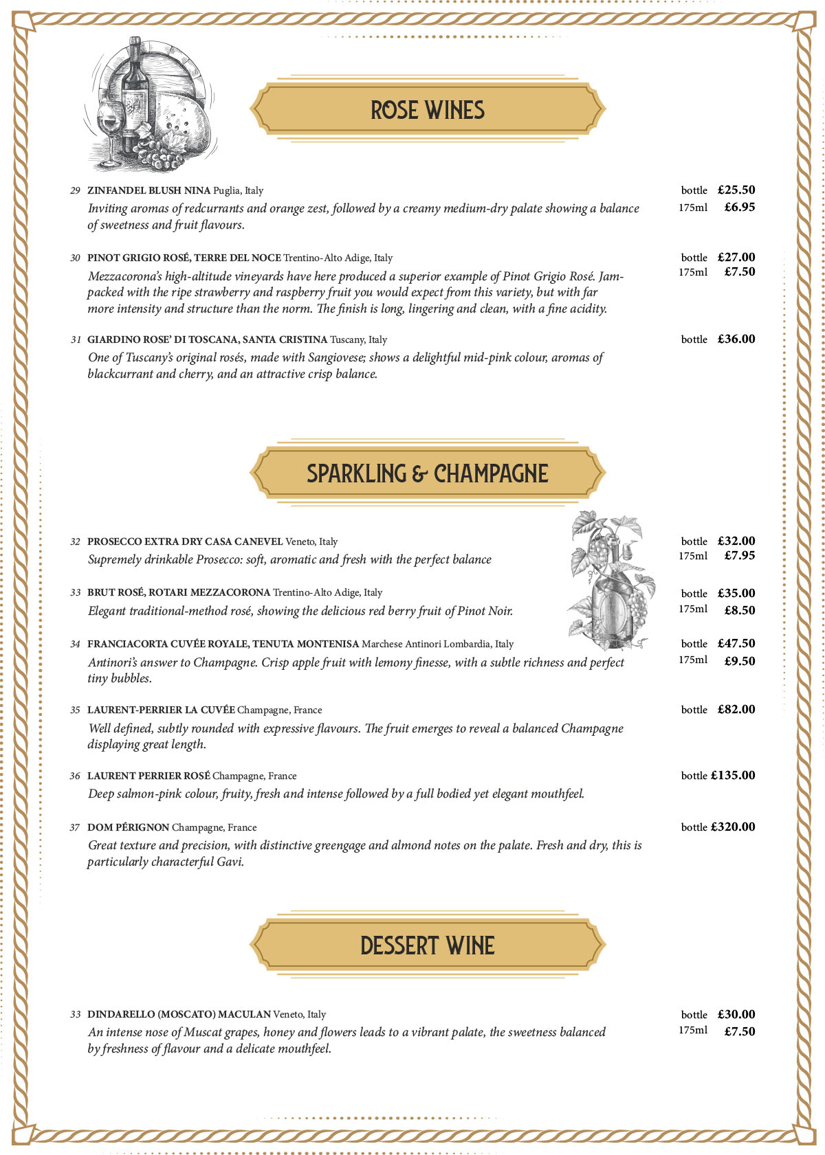 Benvenuti Droitwich Food & Drink Menu