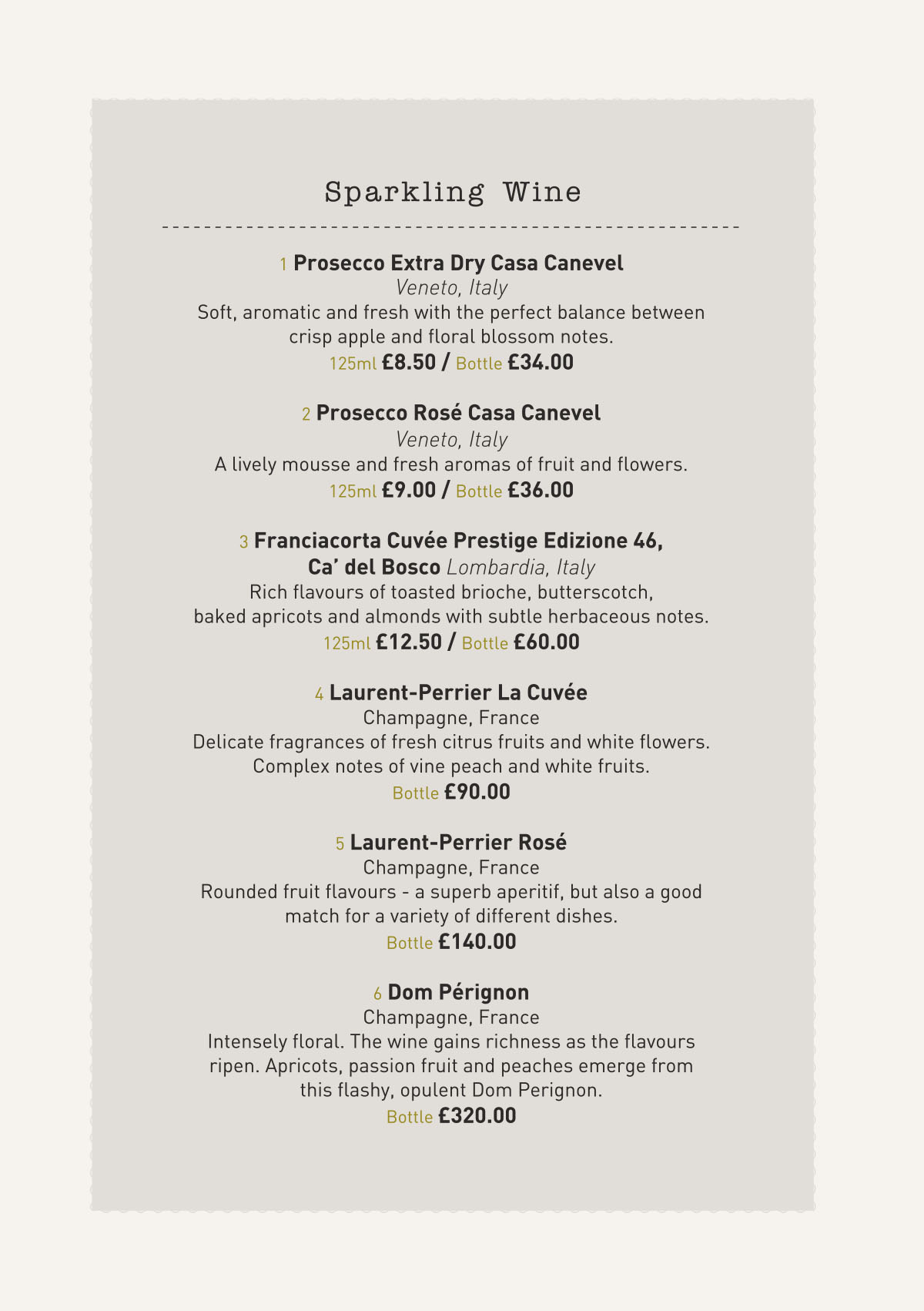 Wine List Menu 2