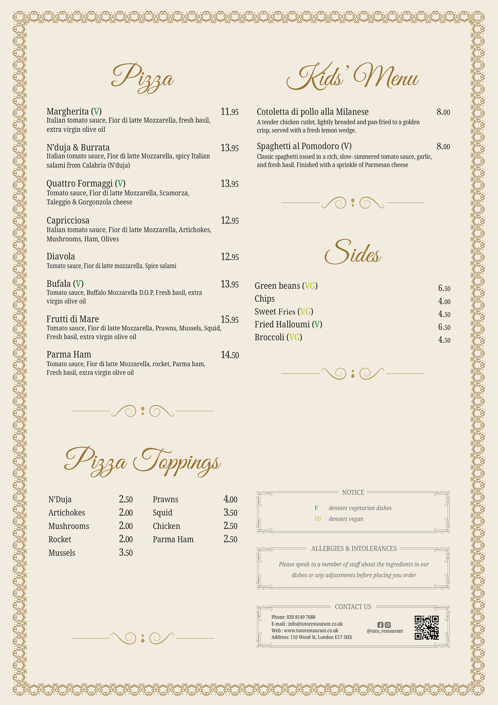 Tuto Italian Main Menu 5